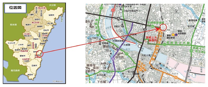 宮崎駅西口駅前広場再整備事業　位置図