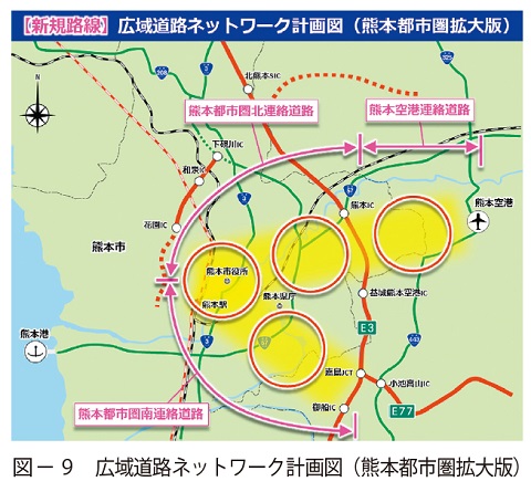 図9　広域道路ネットワーク計画図（熊本都市圏拡大版）