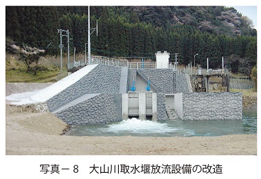 写真8　大山川取水堰放流設備の改造