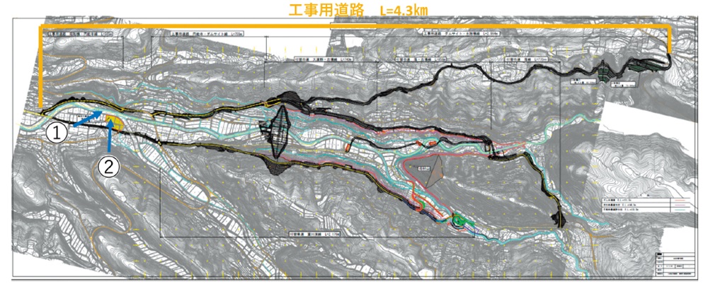 本明川ダム建設事業　工事用道路