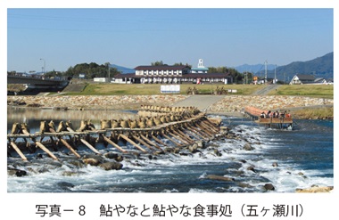 写真8　鮎やなと鮎やな食事処（五ヶ瀬川）