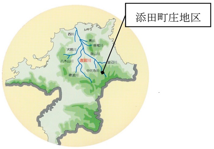 図　添田町庄地区位置図