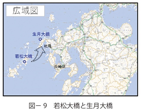 図9　若松大橋と生月大橋<