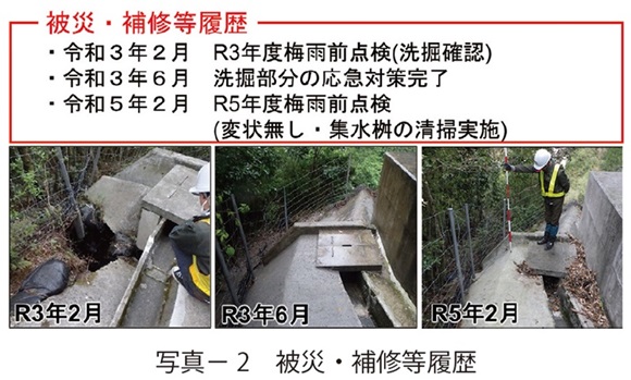 写真2　被災・補修等履歴