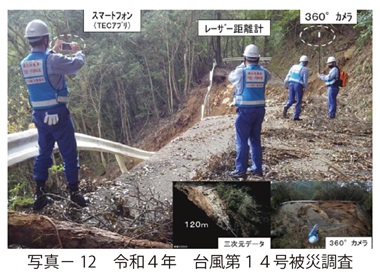 写真12　令和４年　台風第１４号被災調査