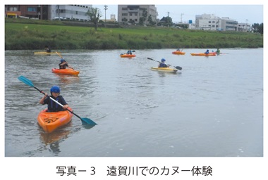 写真3　遠賀川でのカヌー体験