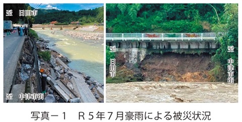 写真1　Ｒ５年７月豪雨による被災状況