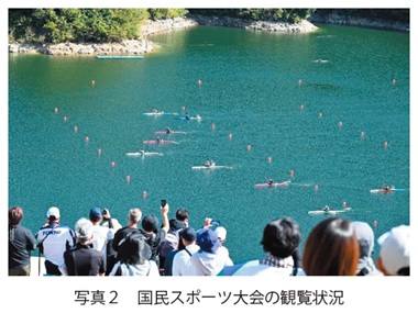 写真３　ローイング（ボート）競技状況