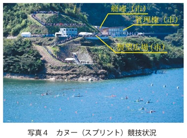 写真４　カヌー（スプリント）競技状況