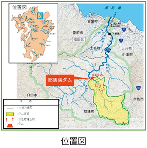 耶馬渓ダム　位置図