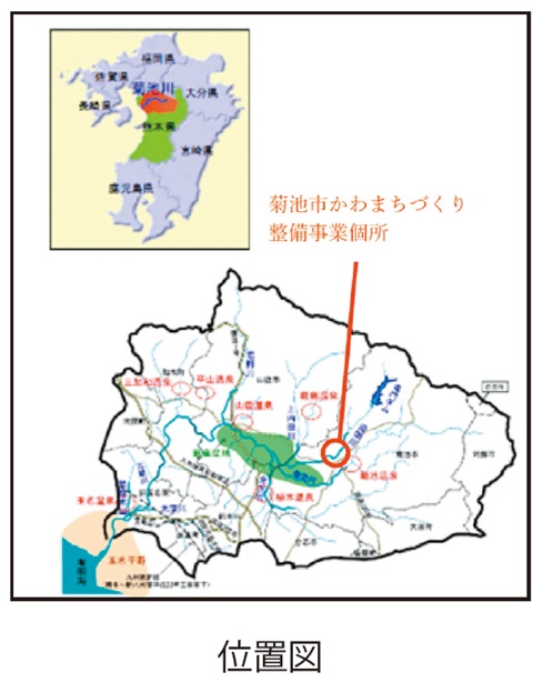 菊池市かわまちづくり整備事業位置図