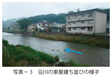 写真3　沿川の家屋建ち並びの様子