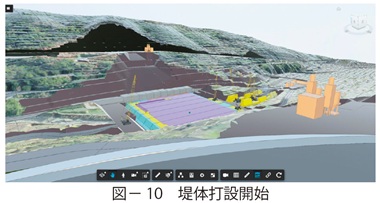 図10　堤体打設開始