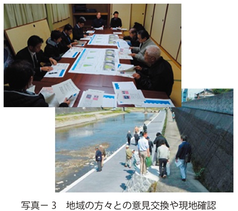 写真3　地域の方々との意見交換や現地確認
