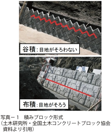 写真1　積みブロック形式（土木研究所・全国土木コンクリートブロック協会資料より引用