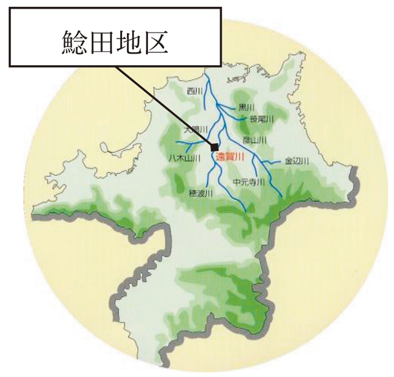 図　鯰田地区位置図
