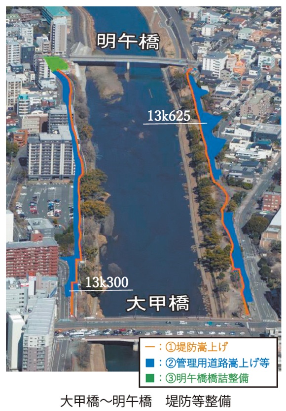 写真　大甲橋～明午橋　堤防等整備
