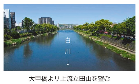 写真　大甲橋より上流立田山を望む