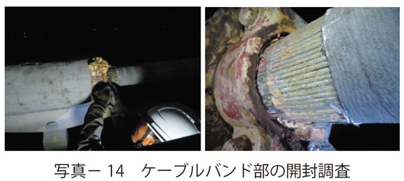 写真14　ケーブルバンド部の開封調査