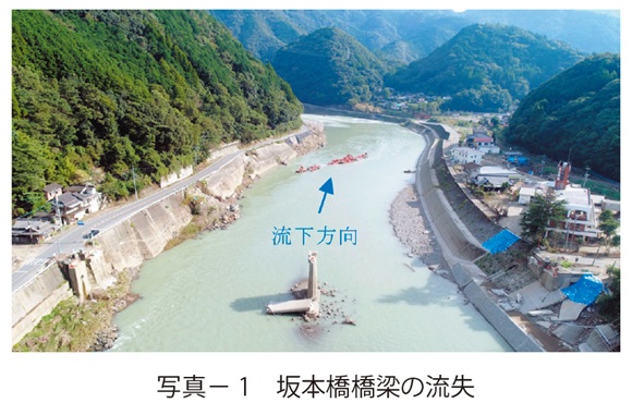 写真1 坂本橋橋梁の流失