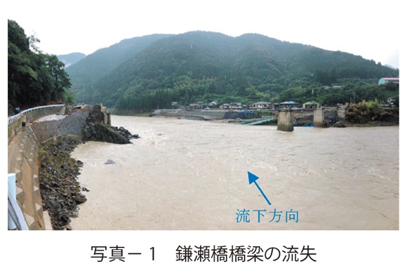 写真1　鎌瀬橋橋梁の流失