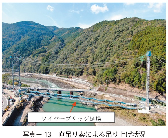 写真13　直吊り索による吊り上げ状況