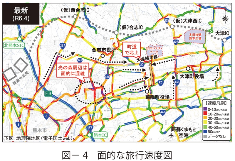 図4　面的な旅行速度図