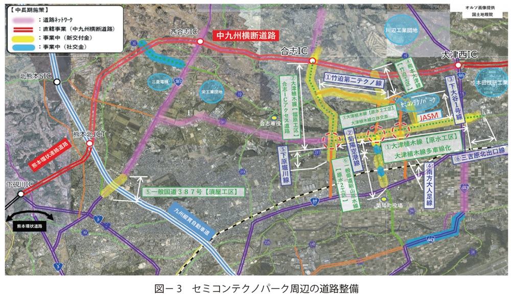 図3　セミコンテクノパーク周辺の道路整備